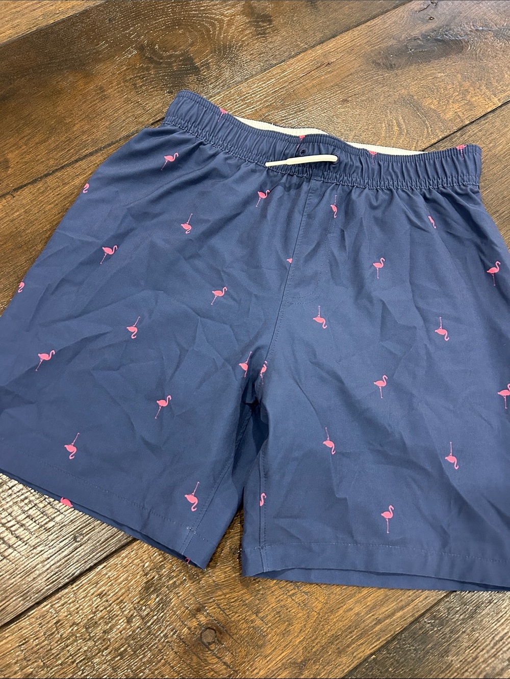 abercrombie kids Navy hybrid Shorts with Pink Flamingo Print